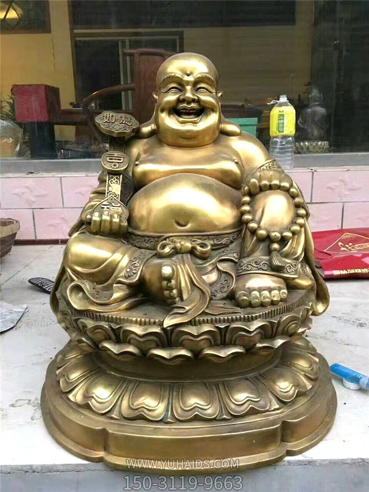 不銹鋼仿銅創(chuàng )意戶(hù)外景觀(guān)人物彌勒佛雕塑