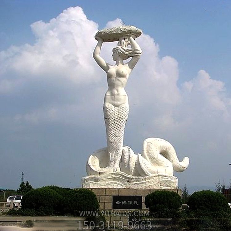 景區園林創(chuàng  )世神女?huà)z補天大理石雕雕塑