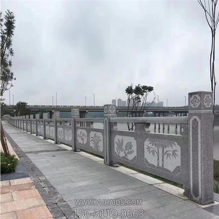 花崗巖客戶(hù)欄板，步道護欄板雕塑