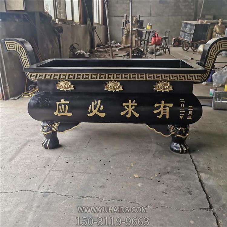 大型玻璃鋼仿銅園林戶(hù)外景區寺廟香爐雕塑