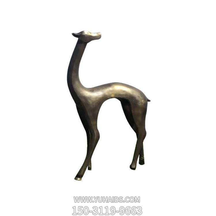 抽象仿銅鹿，玻璃鋼材質(zhì)噴漆雕塑