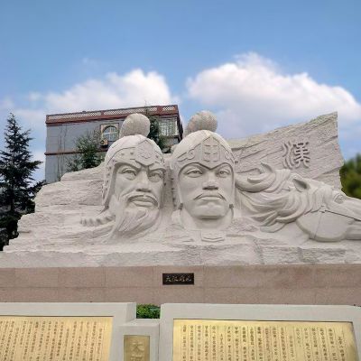 大型景觀(guān)衛青與霍去病石刻浮雕頭像雕塑戶(hù)外園林霍去病雕塑