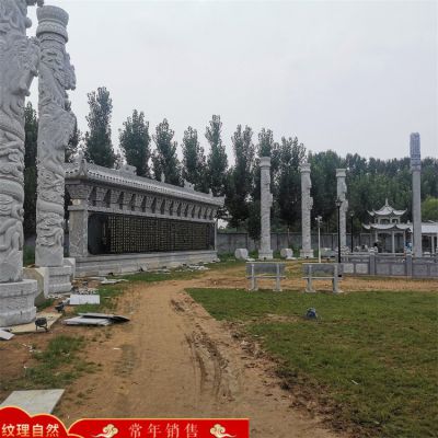 景區園林石雕龍柱、涼亭、影壁墻，庭院建筑構件定制生產(chǎn)