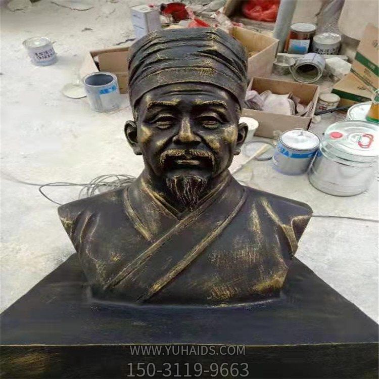 城市學(xué)校園林擺放玻璃鋼仿銅人物雕塑