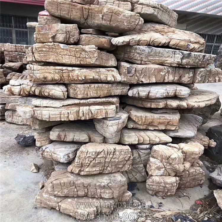 龜紋石天然原石假山石材 戶(hù)外小區別墅門(mén)口擺件雕塑