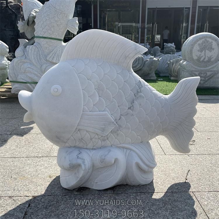 大理石石雕園林景觀(guān)園林魚(yú)雕塑