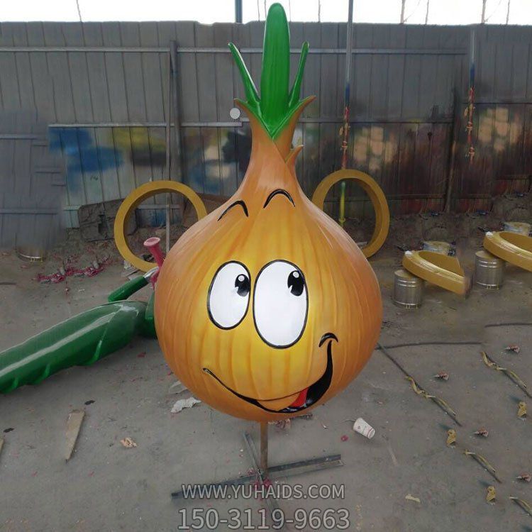 農場(chǎng)卡通搞怪玻璃鋼洋蔥擺件雕塑
