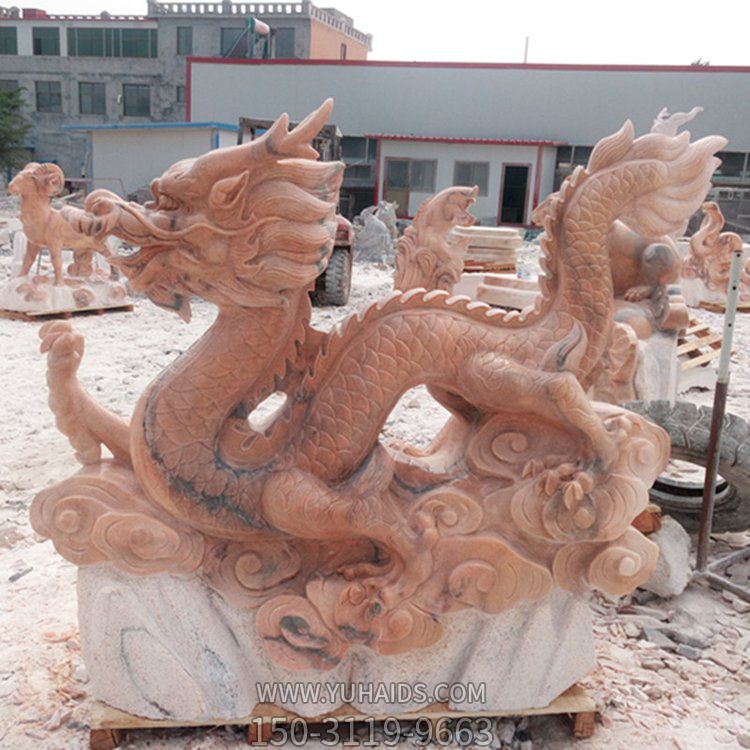 別墅酒店庭院廣場(chǎng)小區雕塑擺件十二生肖石雕龍 雕塑