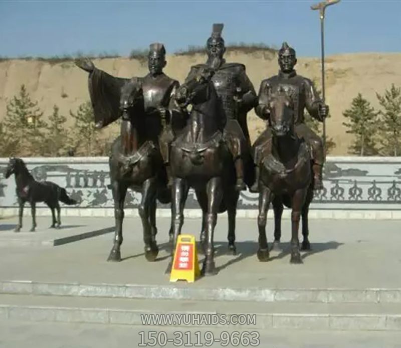 景區創(chuàng )意不銹鋼將軍騎馬雕塑
