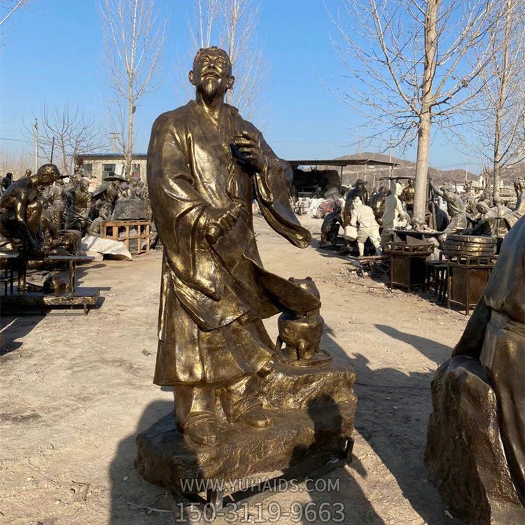 玻璃鋼仿銅戶(hù)外景觀(guān)古代人物雕塑