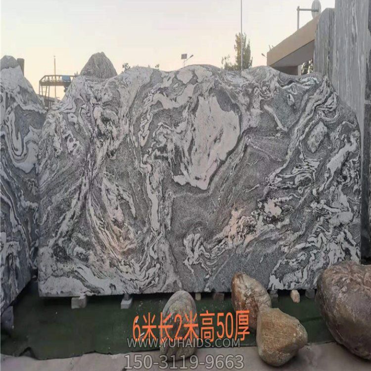 天然雪花紋景觀(guān)石學(xué)校公園擺放刻字石雕雕塑