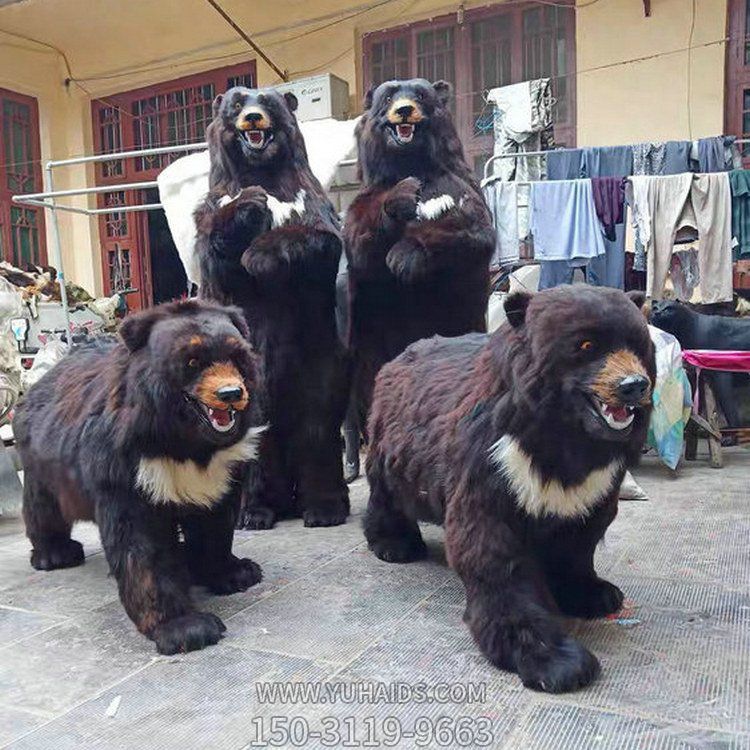 動(dòng)物園景點(diǎn)展廳裝飾擺放 樹(shù)脂皮毛仿真熊動(dòng)物雕塑