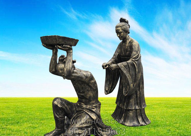 廣場(chǎng)銅雕人物負荊請罪雕塑