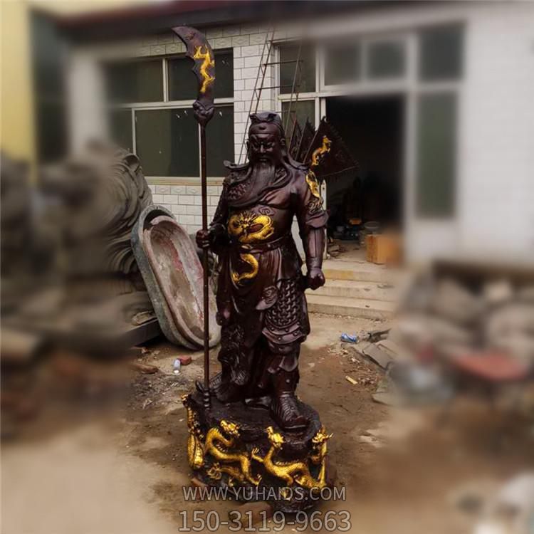 玻璃鋼仿銅園林寺廟景觀(guān)擺件關(guān)公雕塑