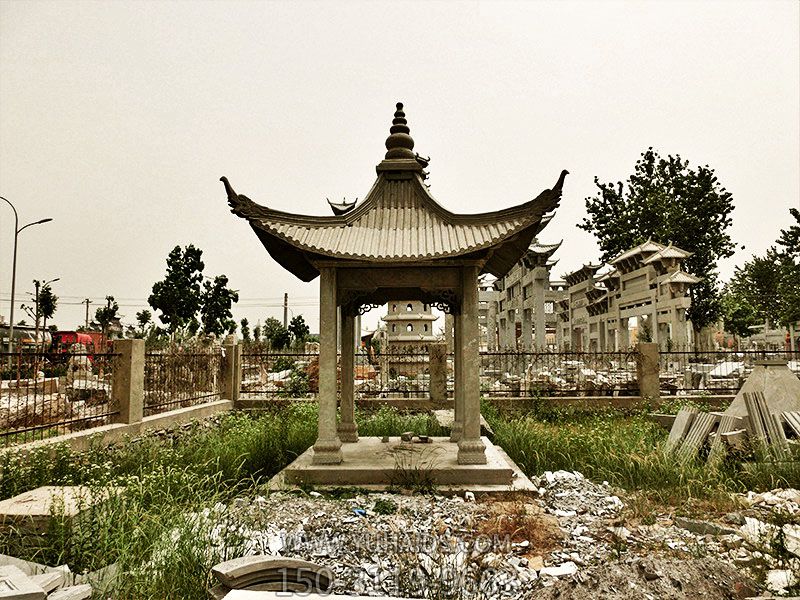 四角仿斗拱頂園林景觀(guān)擺放休閑涼亭雕塑