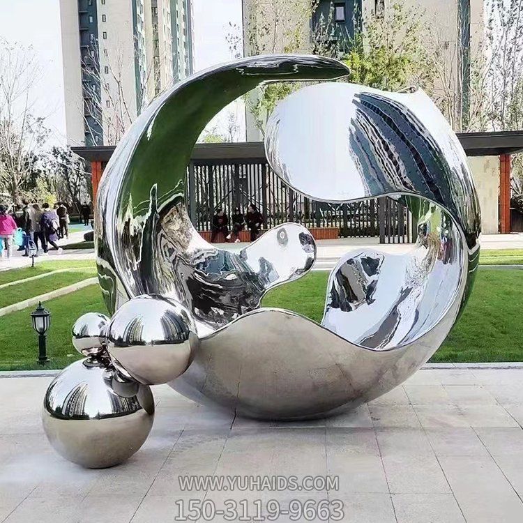 鏡面不銹鋼創(chuàng  )意球體景觀(guān)雕塑