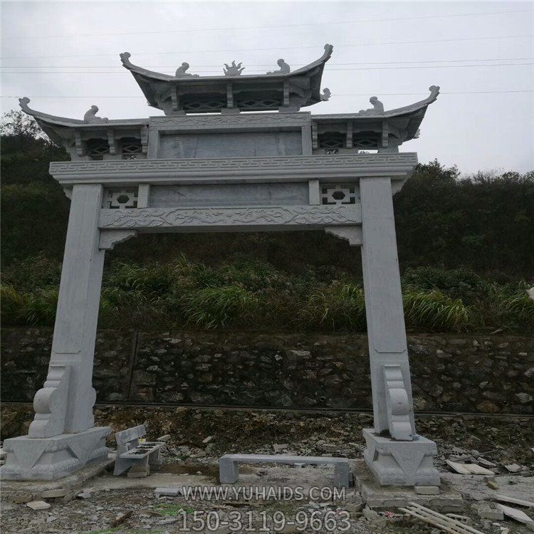 大型石雕戶(hù)外單門(mén)牌坊雕塑