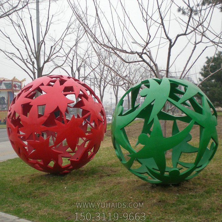 戶(hù)外公園不銹鋼創(chuàng  )意鏤空球擺件雕塑