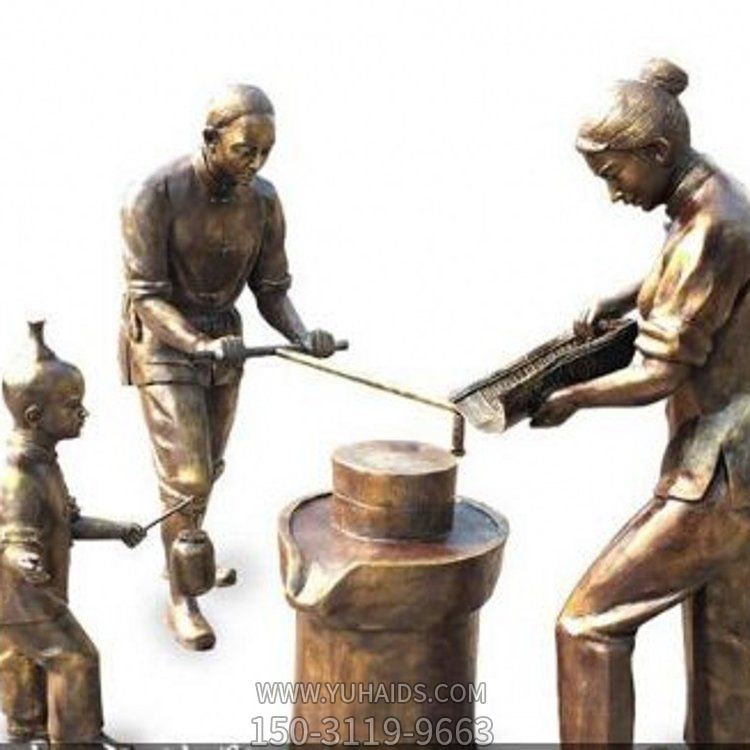 玻璃鋼仿銅園林城市街道民俗人物景觀(guān)雕塑