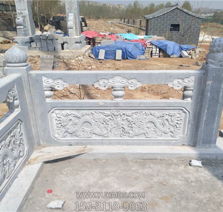 河道圍欄戶(hù)外石雕護欄雕塑