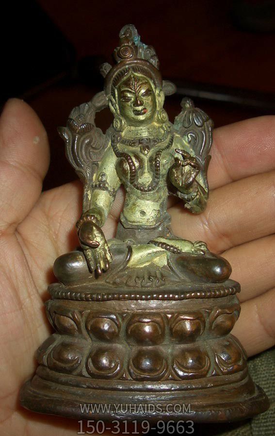 小型不銹鋼仿銅室內創(chuàng )意美陳擺件度母雕塑