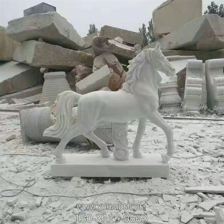 天然石材擺放大理石雕刻動(dòng)物馬園林擺件雕塑