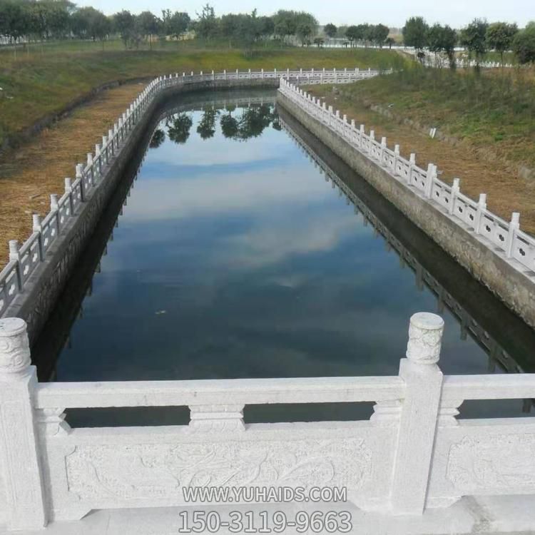 漢白玉雕刻防護欄板園林戶(hù)外水池拱橋欄板石雕雕塑