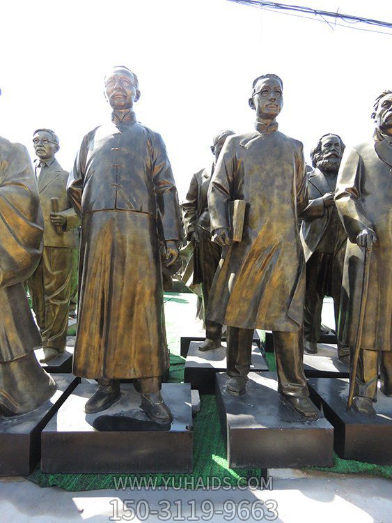 戶(hù)外景區街道玻璃鋼仿銅人物景觀(guān)雕塑