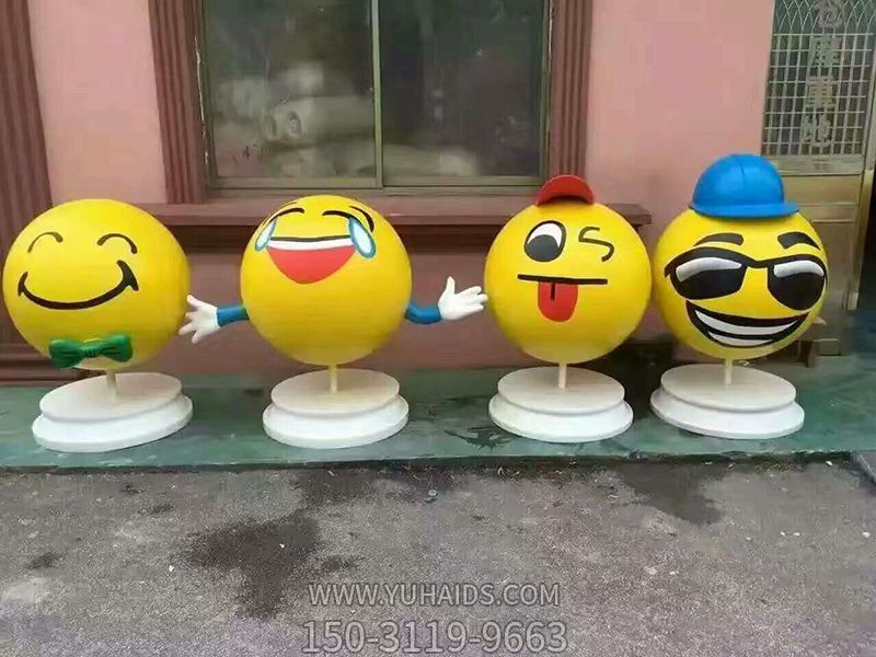 室內街邊創(chuàng )意玻璃鋼樹(shù)脂表情雕塑