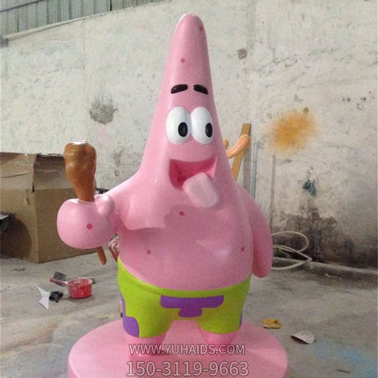 玻璃鋼彩繪戶(hù)外園林美陳擺件派大星雕塑