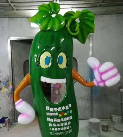 商場(chǎng)店鋪招財玻璃鋼仿真瓜果造型絲瓜南瓜擺設