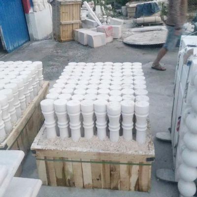 別墅陽(yáng)臺裝飾防護欄桿漢白玉歐式羅馬柱