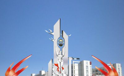 不銹鋼創(chuàng  )意崛起雕塑