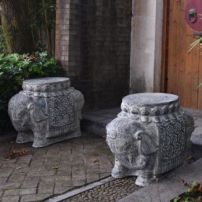 庭院門(mén)口擺放石鼓門(mén)墩抱鼓石一對家用仿古石墩擺件