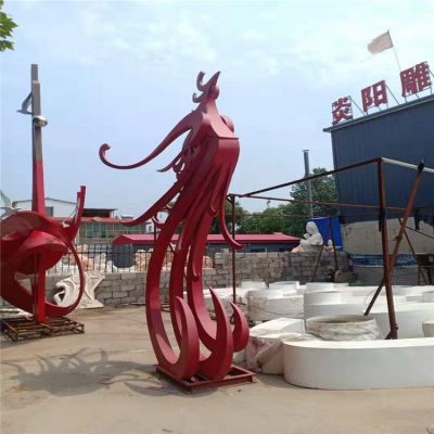 大型戶(hù)外廣場(chǎng)裝飾景觀(guān) 不銹鋼鳳凰雕塑