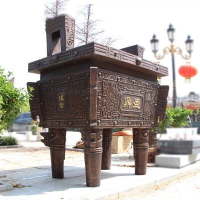 戶(hù)外景觀(guān)仿銅浮雕鼎雕塑