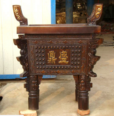 鼎盛銅鼎，雙耳四足方銅鼎
