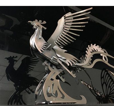 公園創(chuàng  )意不銹鋼鳳凰雕塑