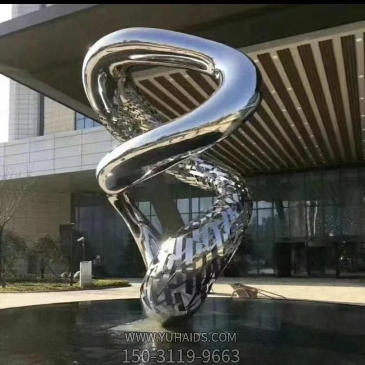 公司企業(yè)不銹鋼鏡面戶(hù)外異形景觀(guān)雕塑