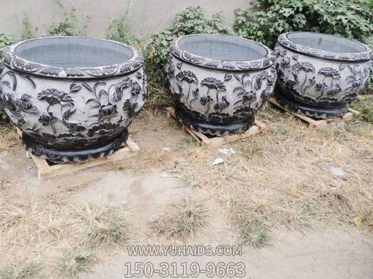 浮雕大型園林庭院景觀(guān)魚(yú)缸雕塑
