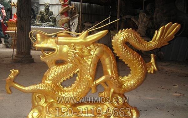 戶(hù)外景區不銹鋼噴金烤漆龍雕塑
