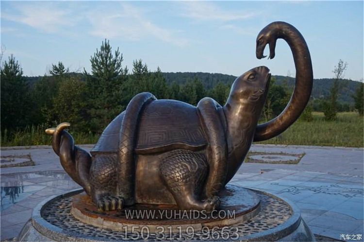 公園里擺放的抬頭的辦理變更創(chuàng )意玄武雕塑