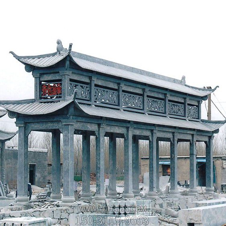 園林天然大理石浮雕復古建筑二層長(cháng)廊涼亭雕塑