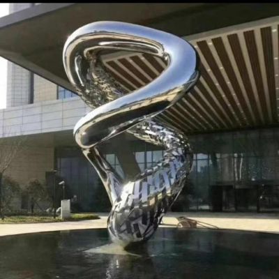 公司企業(yè)不銹鋼鏡面戶(hù)外異形景觀(guān)雕塑
