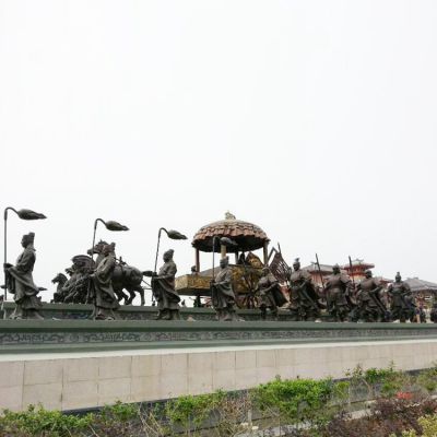 戶(hù)外景區大型玻璃鋼仿銅人物景觀(guān)雕塑