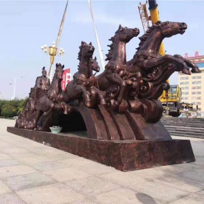 大型馬車(chē)雕塑，廣場(chǎng)馬拉車(chē)景觀(guān)雕塑