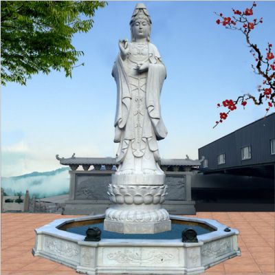 景區寺院漢白玉大理石浮雕觀(guān)音菩薩佛像