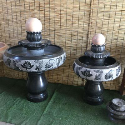 小型室內黑色大理石風(fēng)水球水缽，辦公家用招財風(fēng)水擺件