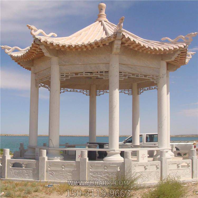 晚霞紅石雕戶(hù)外園林景觀(guān)涼亭雕塑