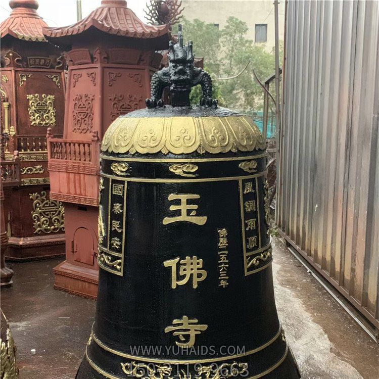 寺院吊鐘塑像 廠(chǎng)家生產(chǎn)大型銅鐘雕塑 定做黃銅鐘擺件 青銅古鐘雕塑